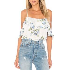 L’academie Floral off-shoulder Bodysuit